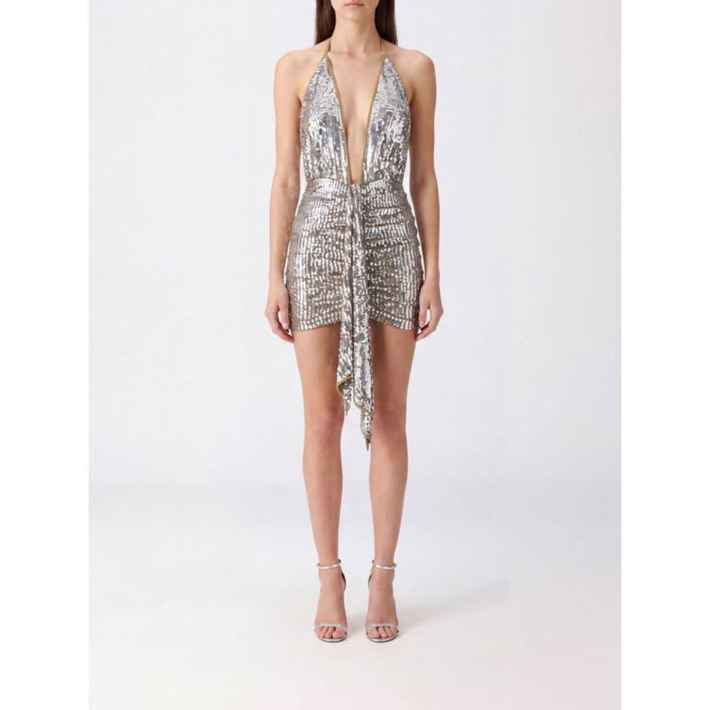 Dsquared2 Women Sequin Sheath Mini Dress Dsquared2 With Deep V-Neck